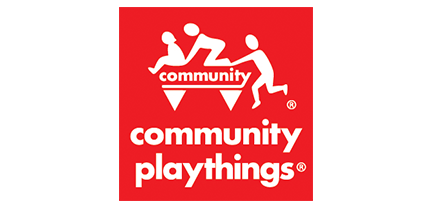 Red square logo: white figures play above 