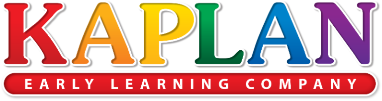 Logo of Kaplan Early Learning Company, text in rainbow colors.