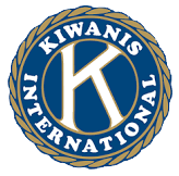 The logo for kiwanis international is a blue and gold circle with a letter k in the center.