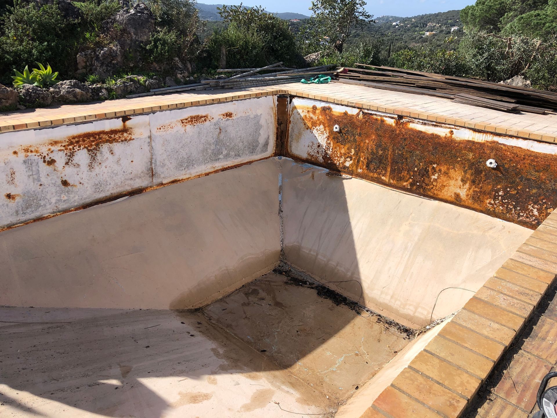 Construção de piscina,