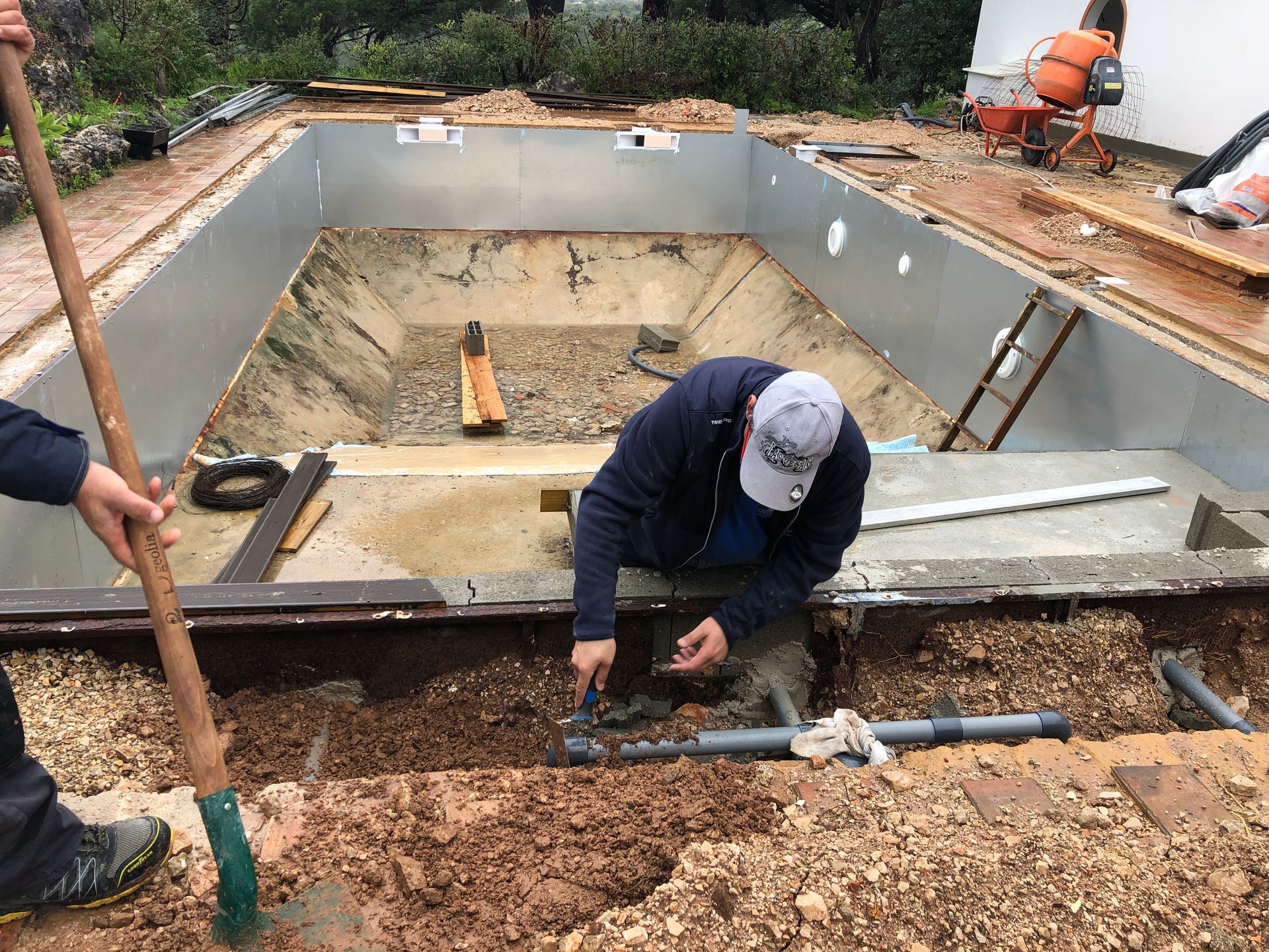 rénovation piscine, renovação piscina 