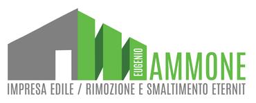 Logo for Ammone, with green and gray house graphic and text: