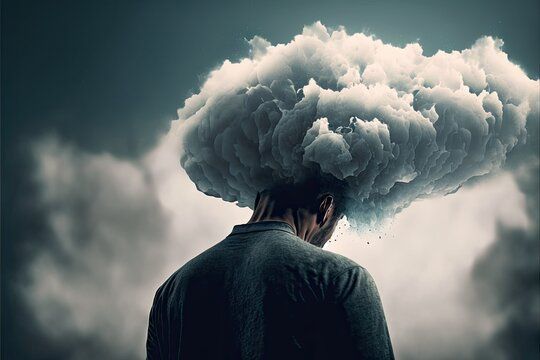 man with cloud over head- depression