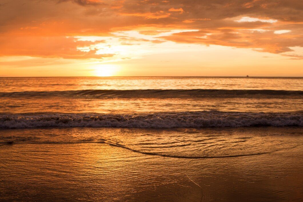 beach sunset view image