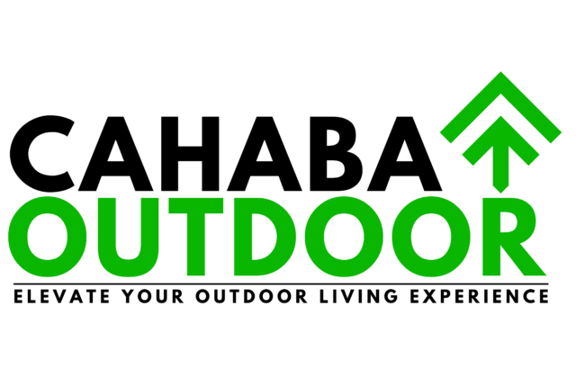 The logo for cahaya outdoor is green and black and says elevate your outdoor living experience.