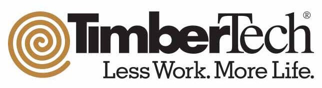 The timbertech logo says less work , more life.