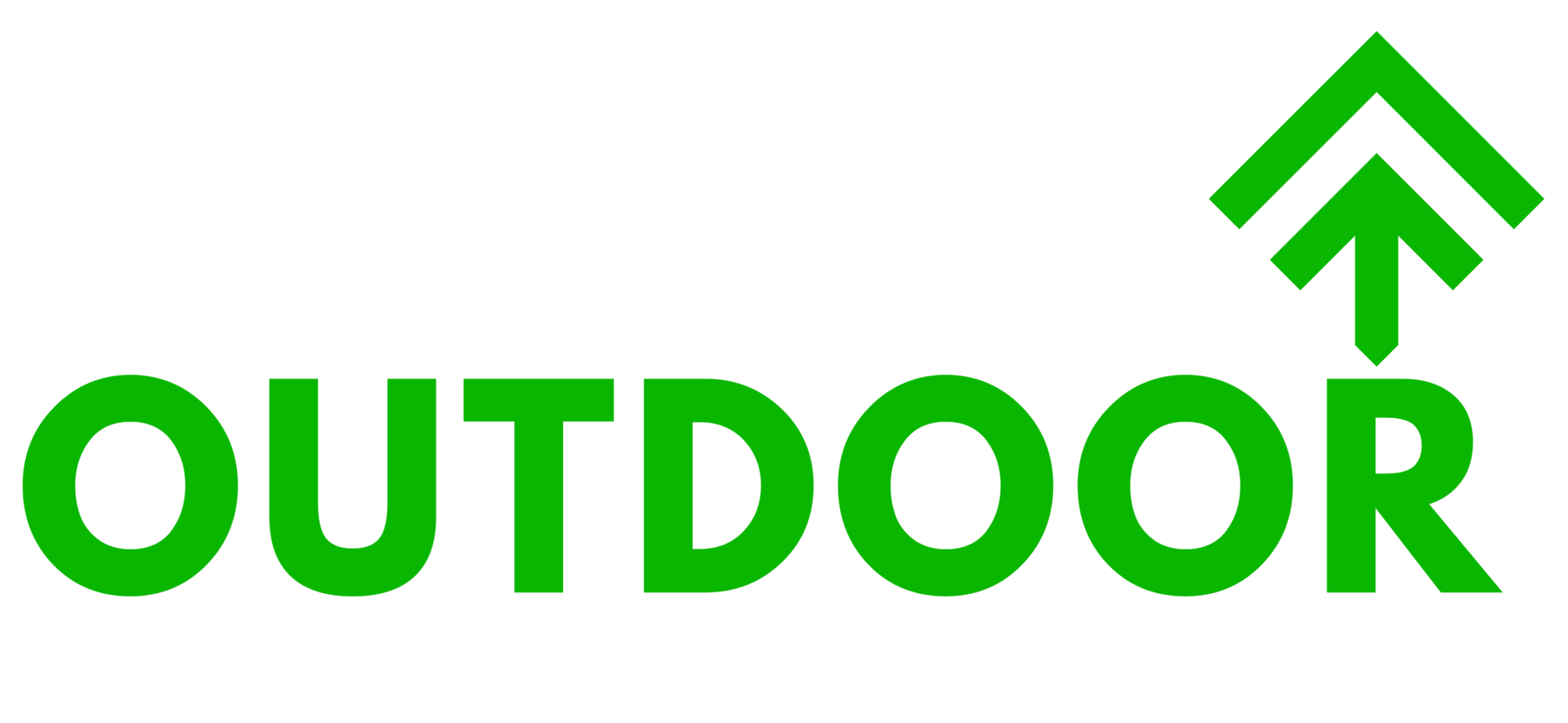 A green outdoor logo with an arrow pointing up.