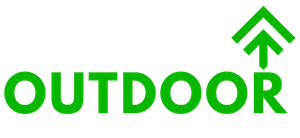 A green outdoor logo with an arrow pointing up.