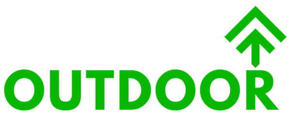 Green “OUTDOOR” sign with an upward arrow icon above the text