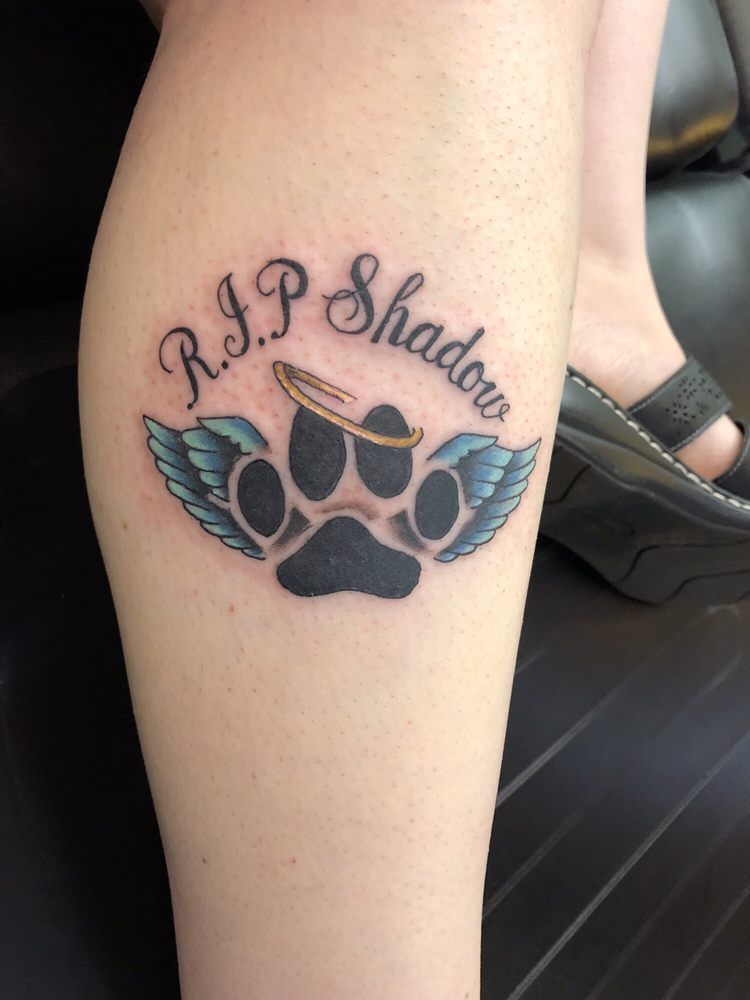 RIP Shadow paw wing tattoo