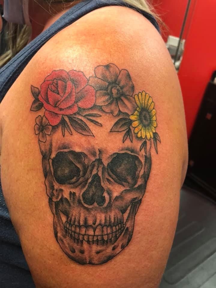 Dave K. skull tattoo