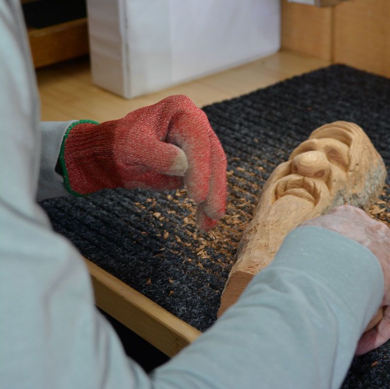 Carving wood spirts from Cottonwood