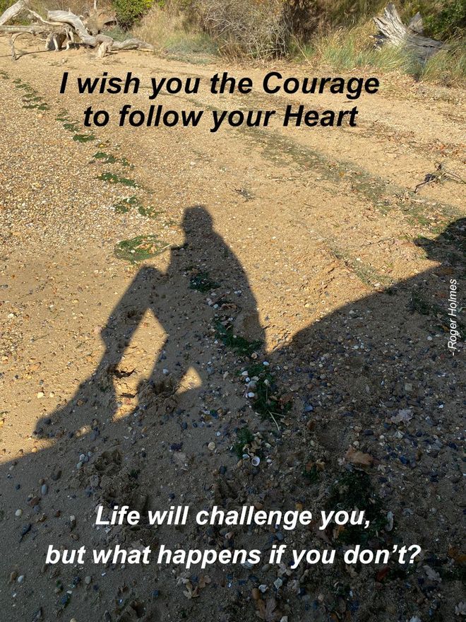 I wish you the courage to follow your heart. Life will challenge you, but what happens if you don't?