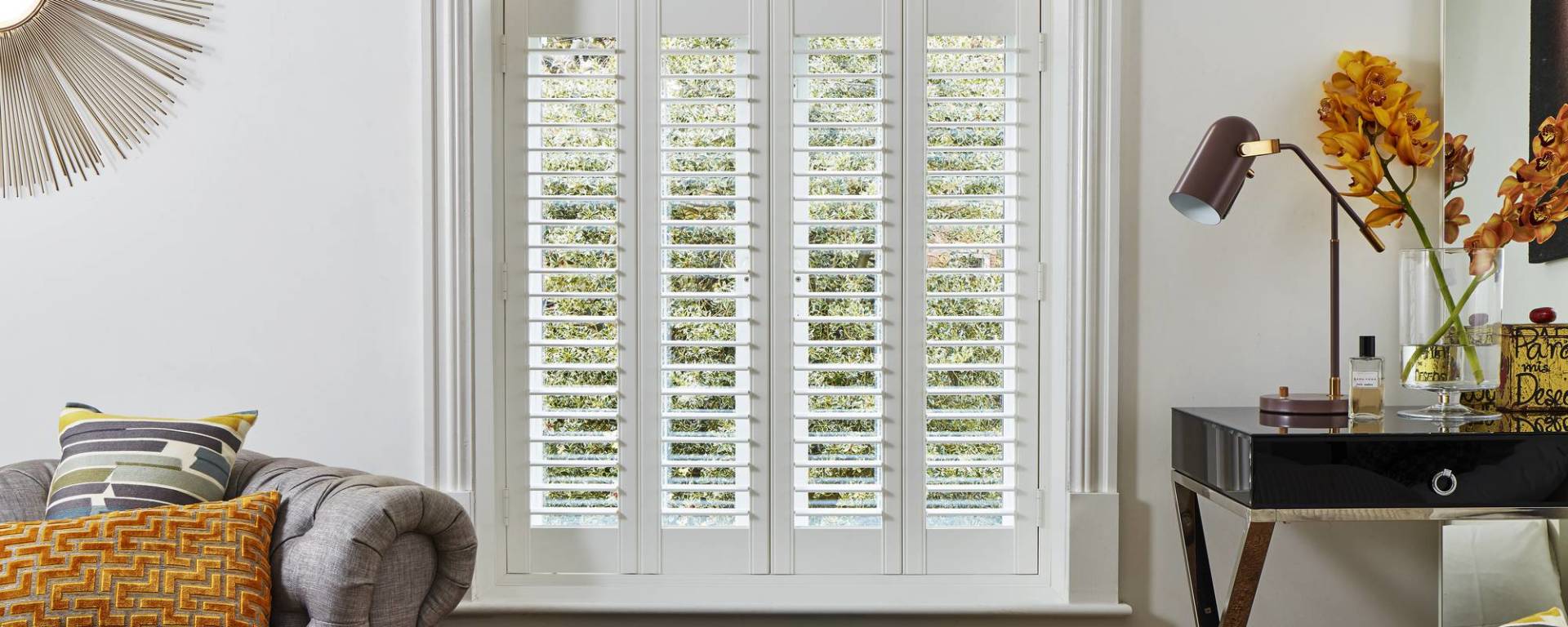Whole-door custom shutters in liquid white