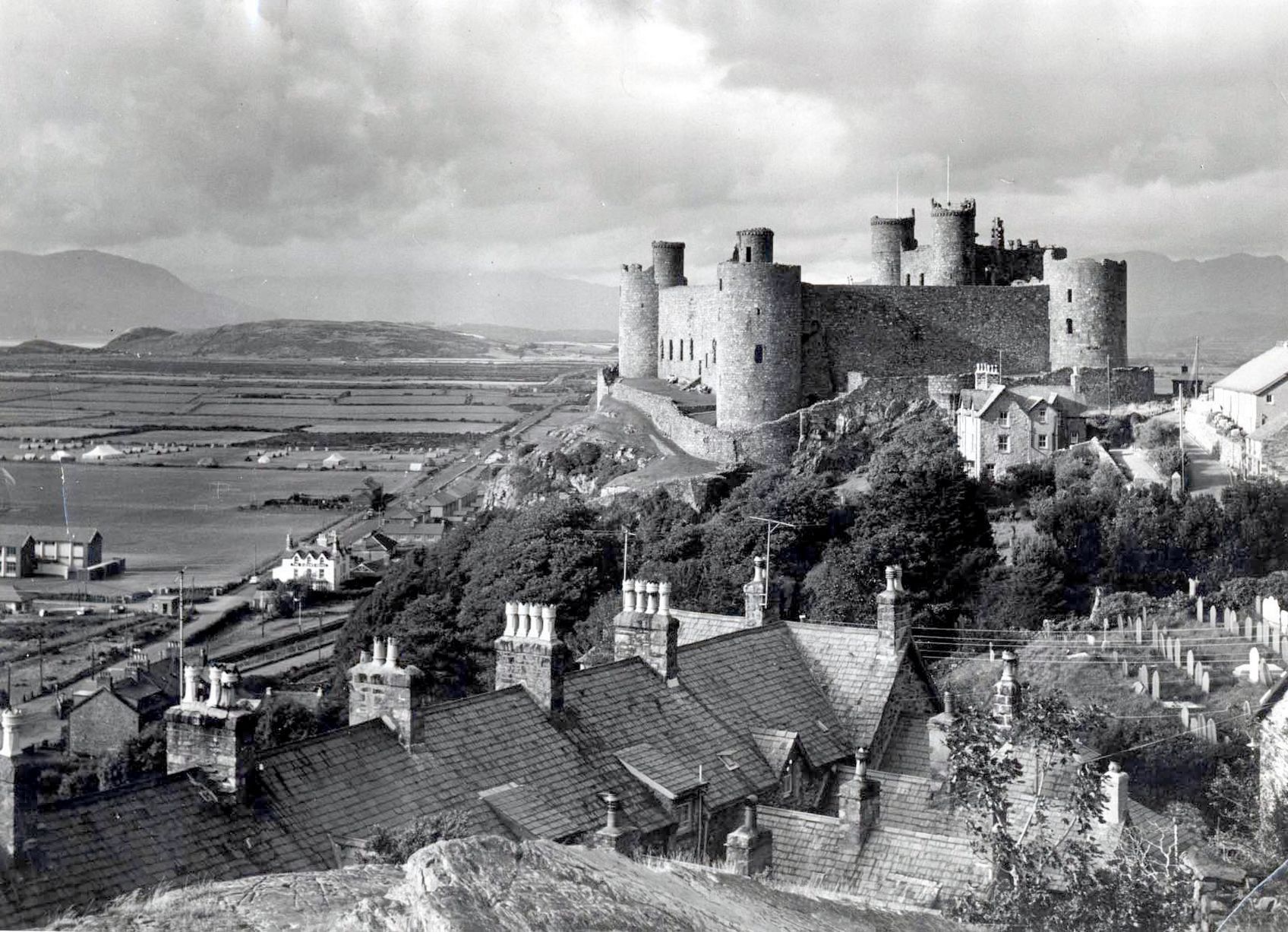 Harlech Castle in the early 1900s