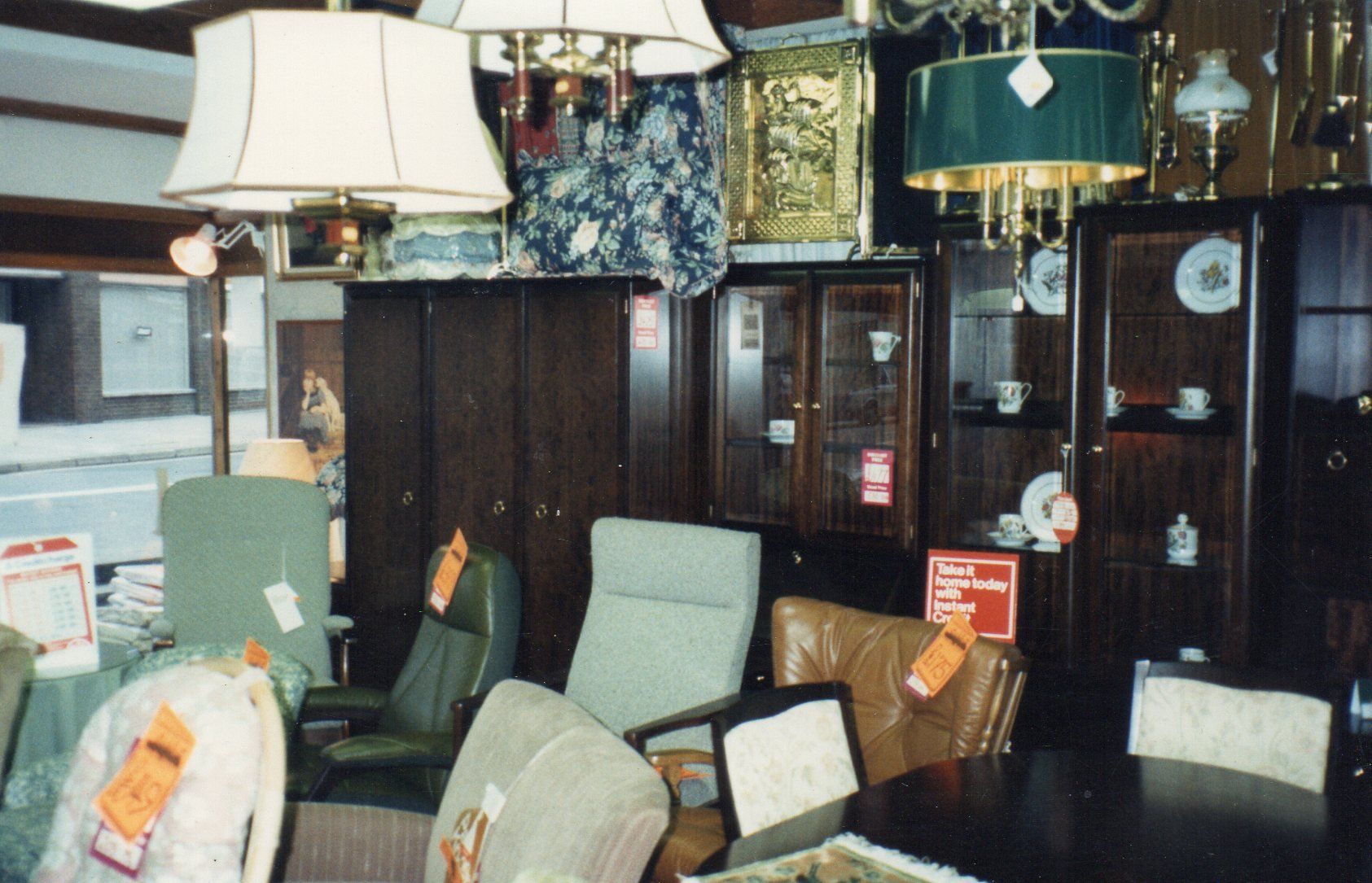 Furniture on display during the early 1980s
