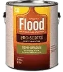 A can of flood pro series semi - opaque wood stain.