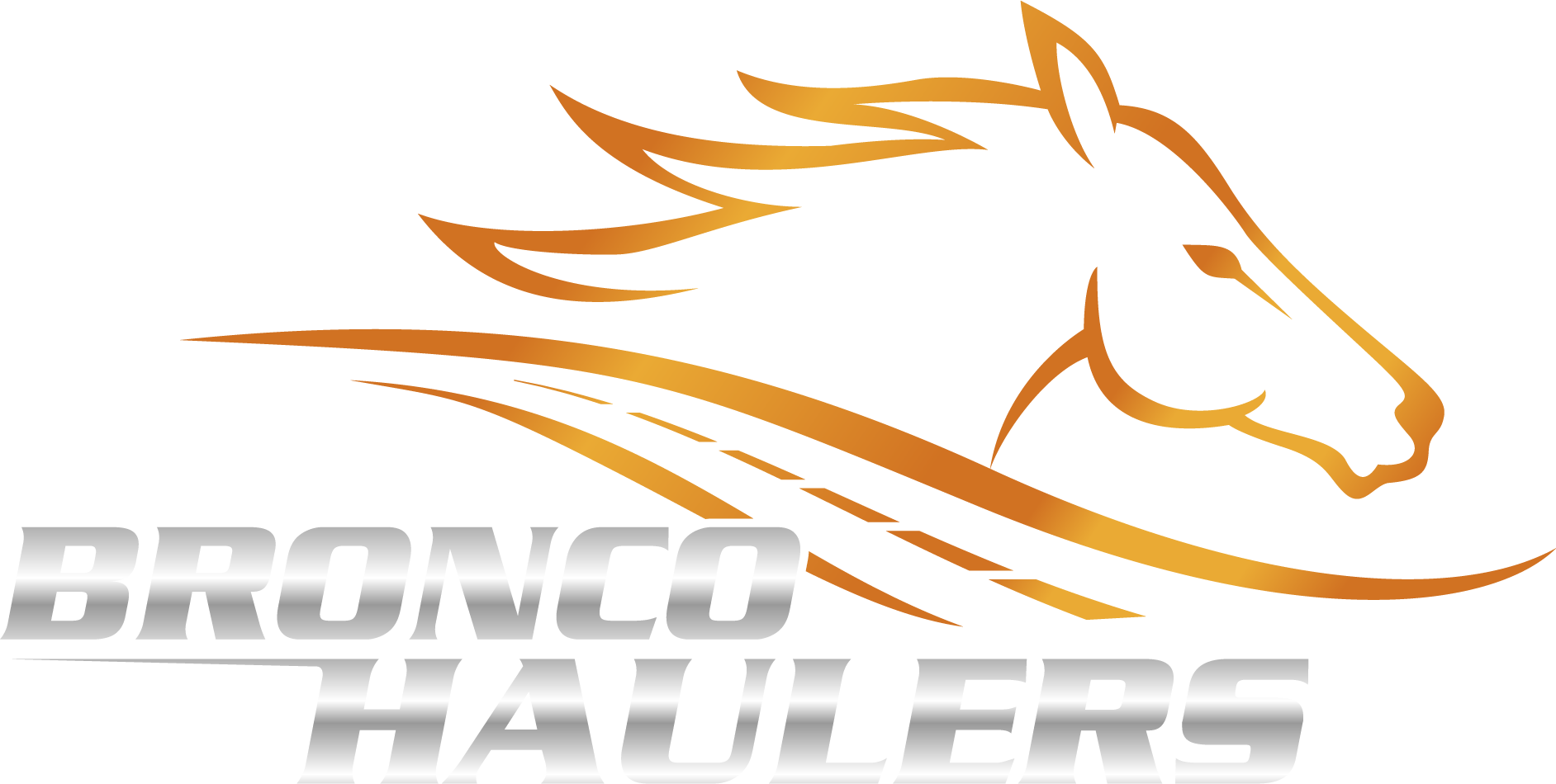 Bronco Haulers Grey and Orange logo