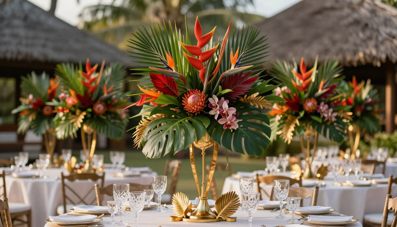 Décoration de mariage tropicale et élégante en Nouvelle-Calédonie