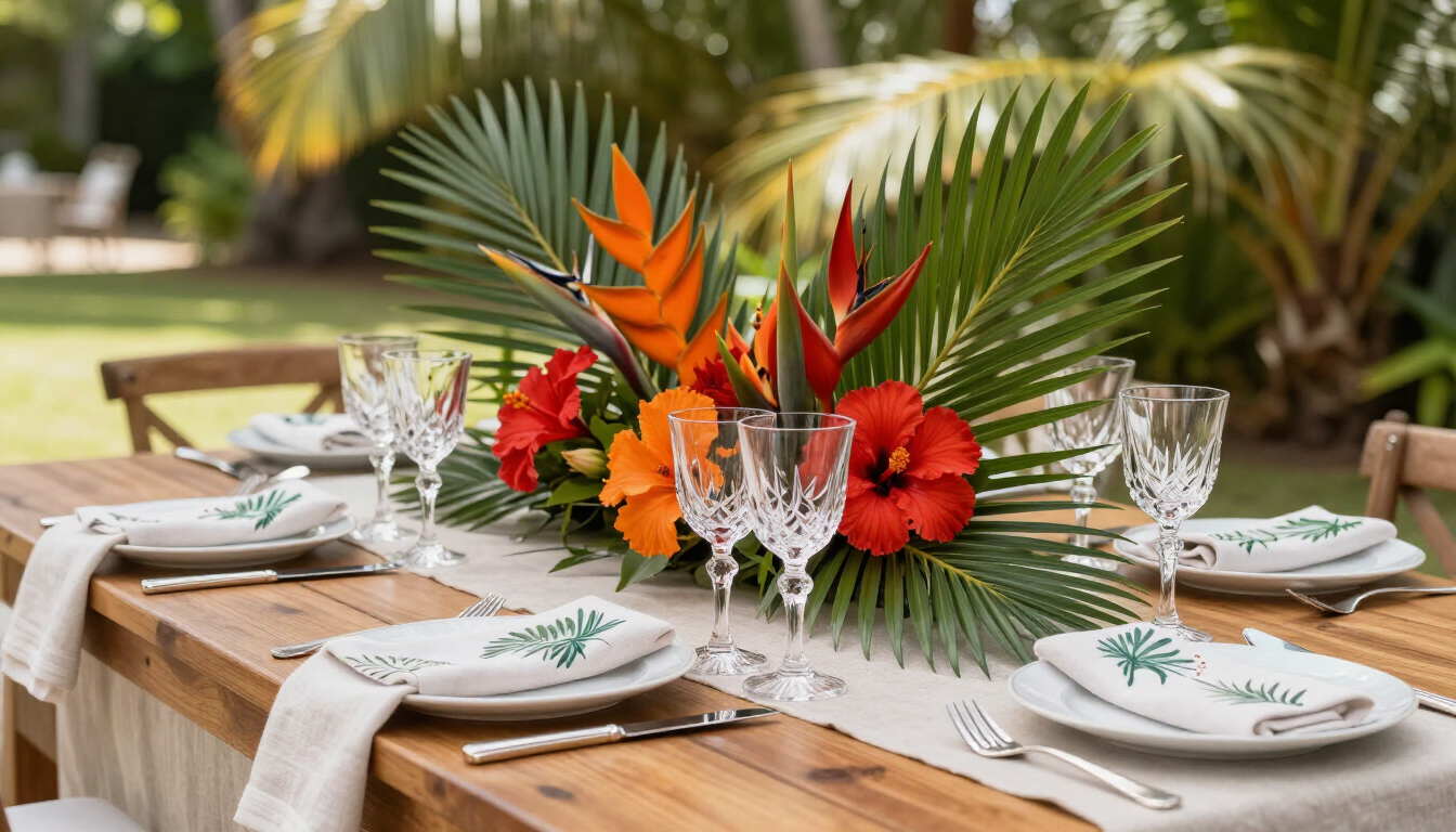 Décoration de table élégante en Nouvelle-Calédonie