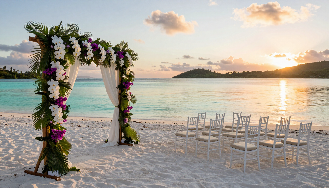 Cadre tropical mariage
