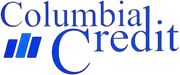 Columbia Credit logo in blue. The logo includes a stylized graphic and the words 