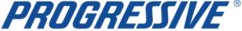 Progressive Insurance logo in blue and white.