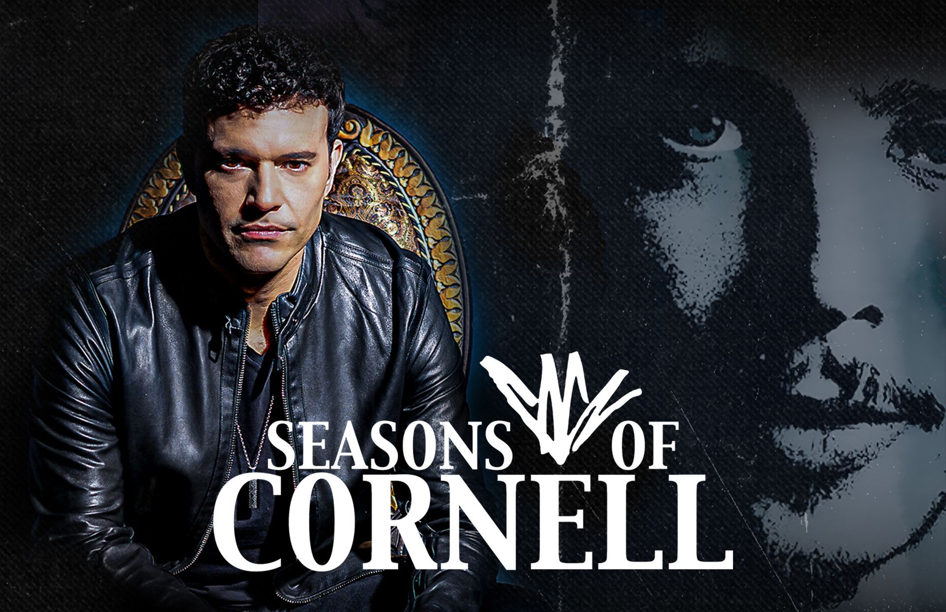 A poster for seasons of cornell features a man in a leather jacket