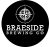 Braeside Brewing Co. logo with a compass rose symbol in a black circle.
