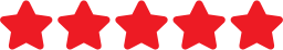 Five red stars in a row, indicating a high rating or excellent review.