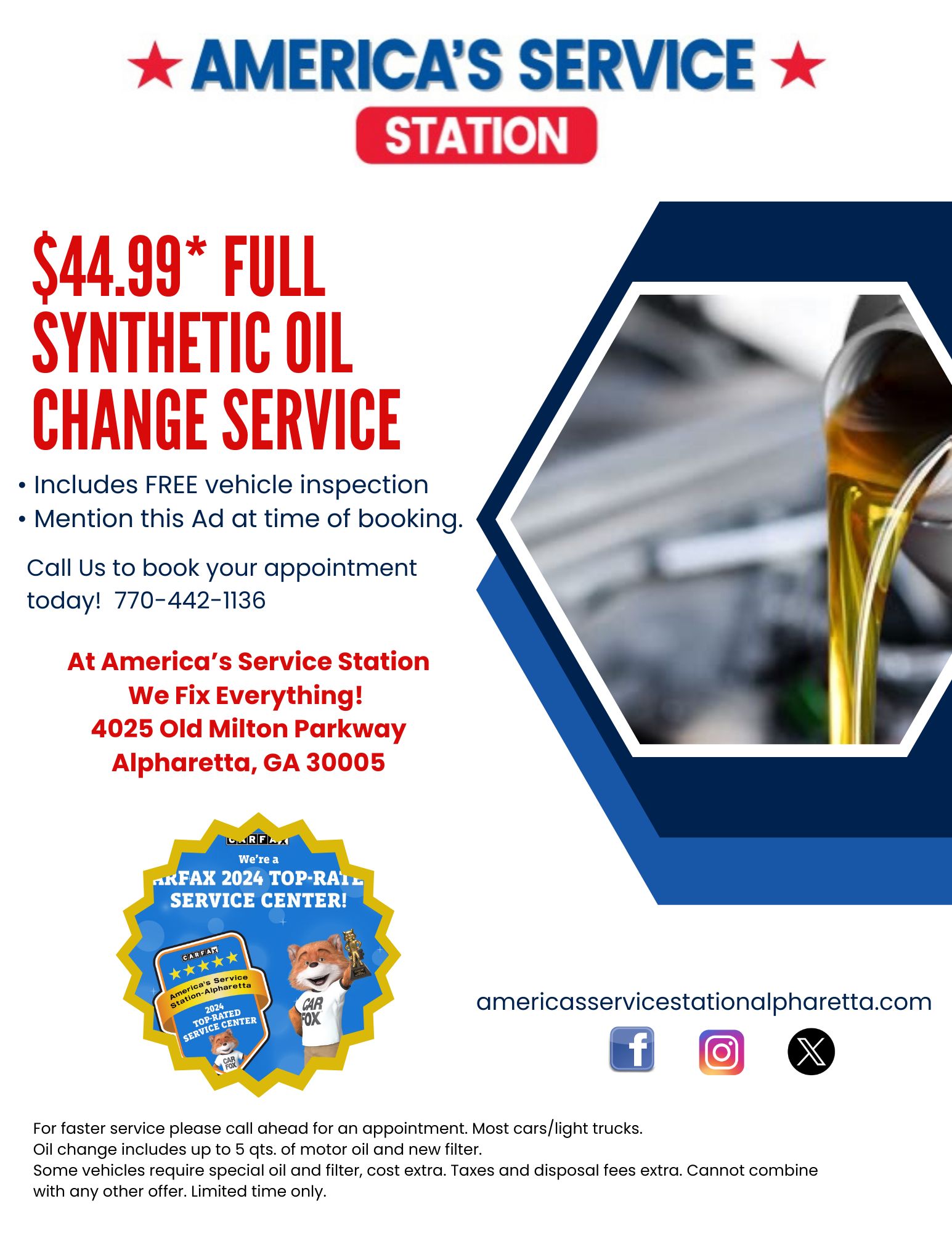 Oil Change flyer | America's Service Station