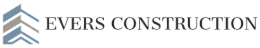 Logo for Evers Construction featuring a stylized building icon and the company name.