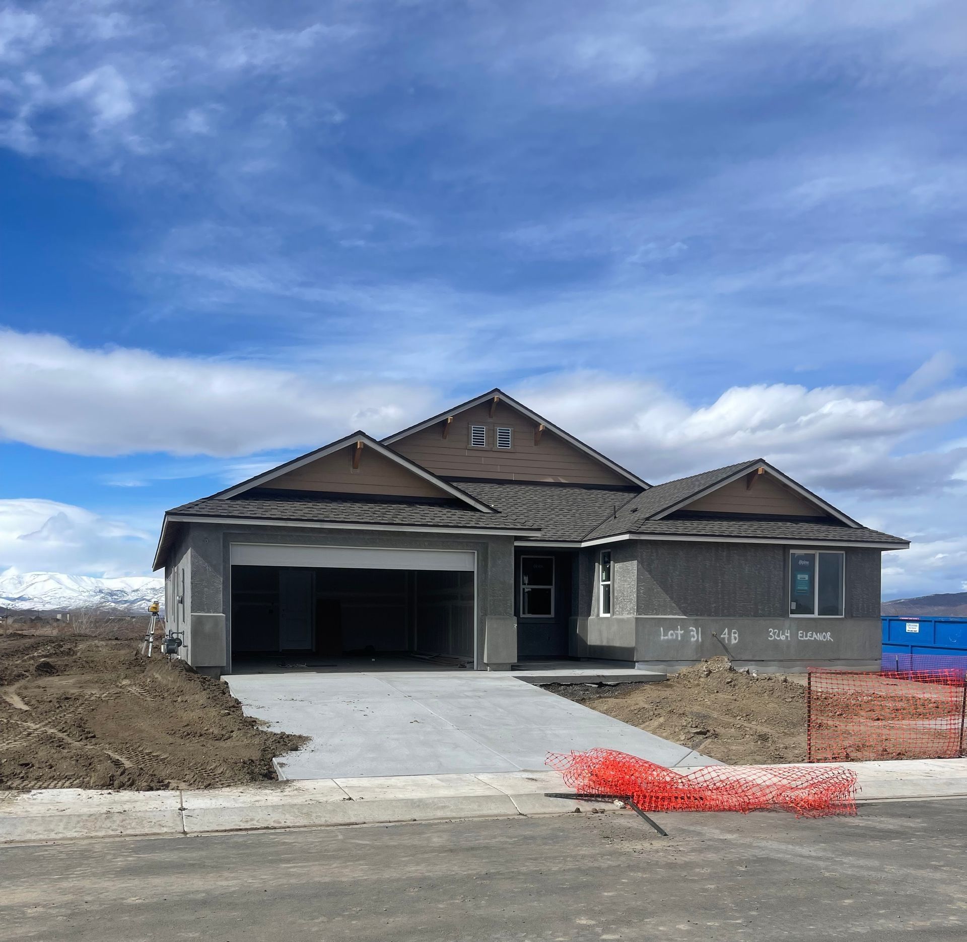 New stucco installed on a new home in Reno, Nevada