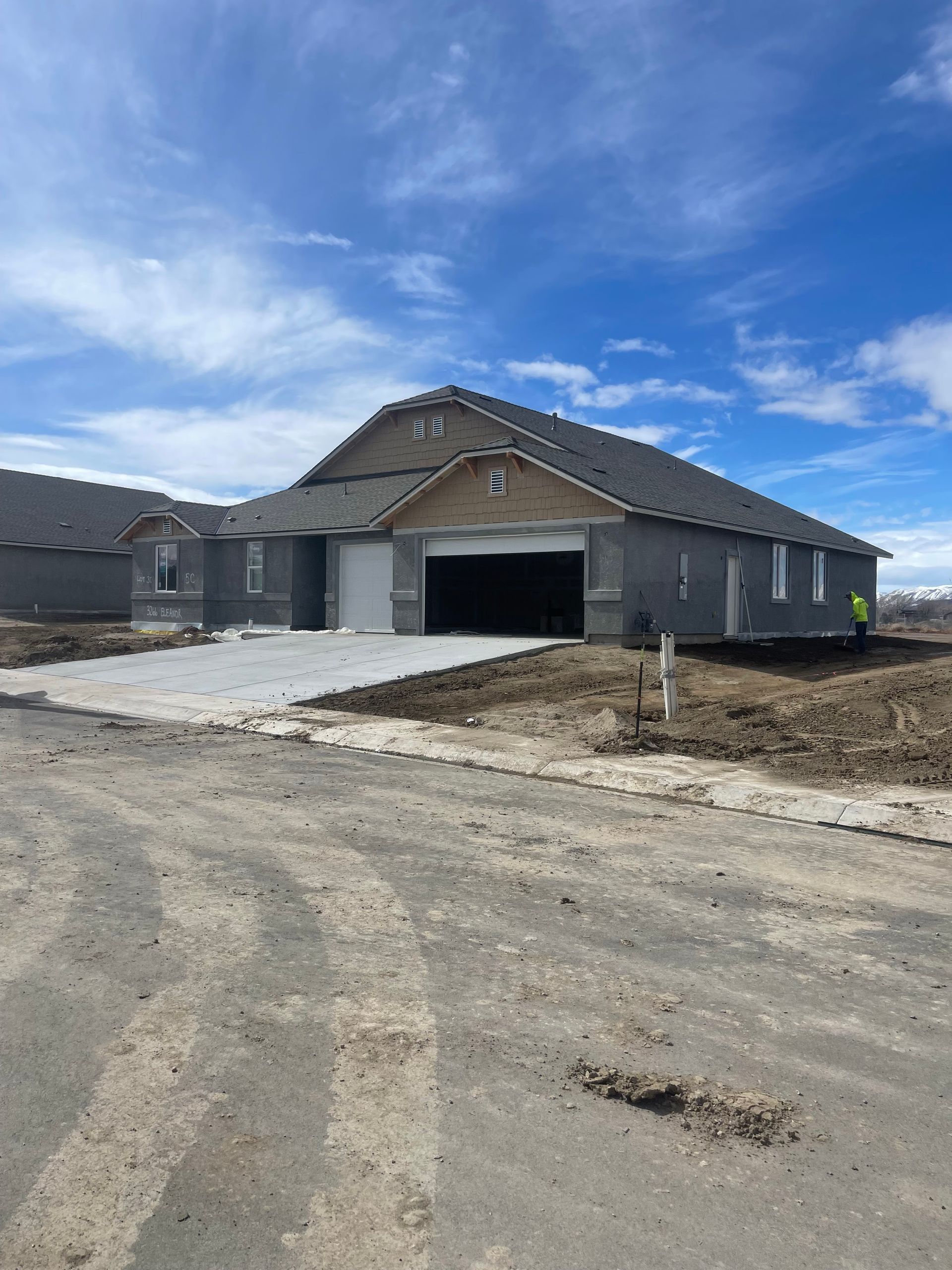 A new home build with new stucco installed in Reno, Nevada.