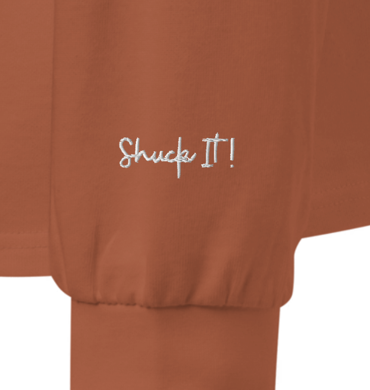 Oyster embroidered long sleeve – playful fine dining shirt for seafood lovers, coastal foodies, and quiet luxury enthusiasts