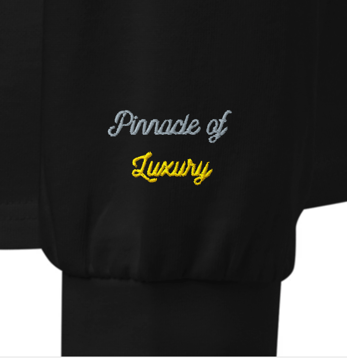 Caviar embroidered long sleeve – luxury foodie shirt for playful minimalists, statement streetwear meets gourmet elegance