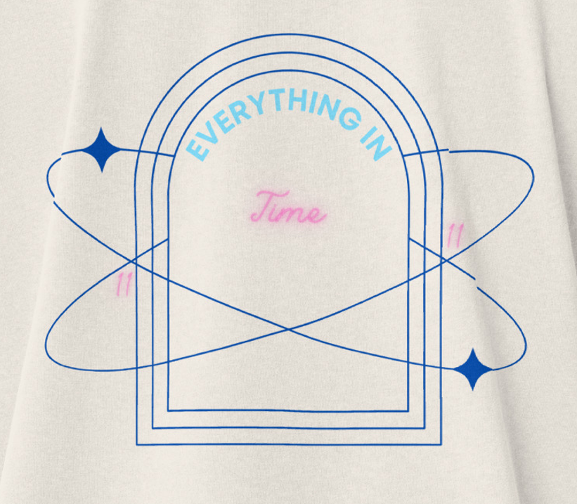 faded 11:11 cosmic tee, celestial back print, oversized spiritual shirt for divine timing and retro soul seekers