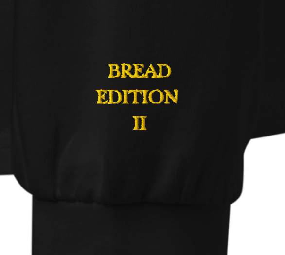 embroidered bread shirt, luxe foodie tee for sourdough lovers, artisan culinary fashion long sleeve for foodies