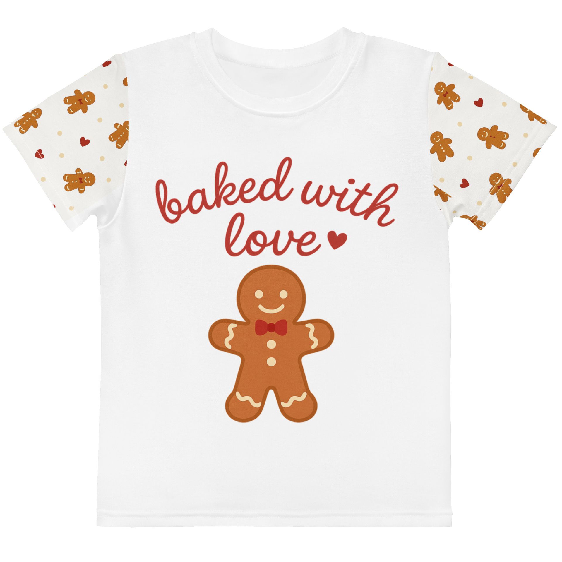 gingerbread kids shirt, holiday toddler tee, baked with love shirt, christmas kidswear, cute gingerbread outfit