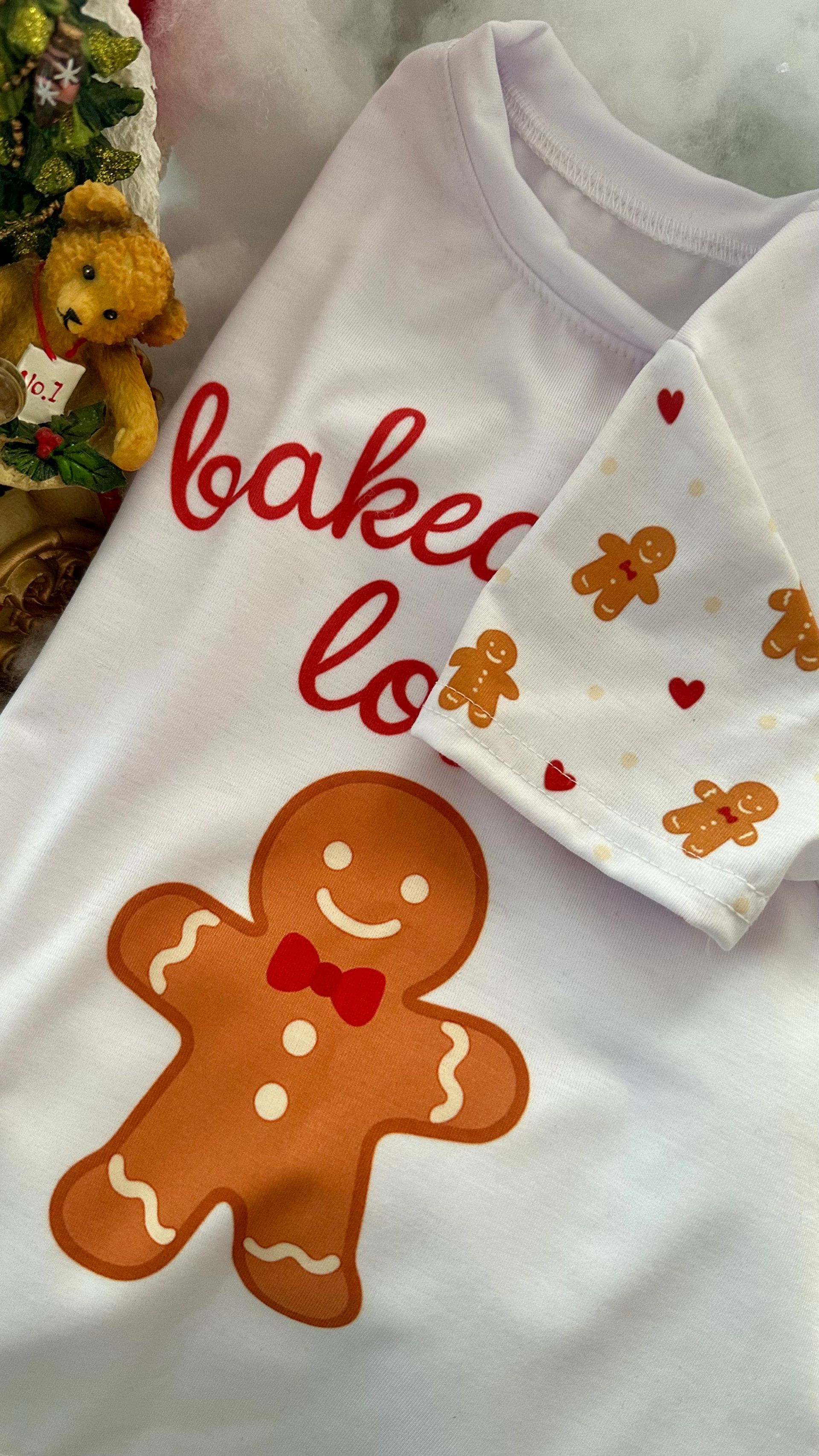 gingerbread kids shirt, holiday toddler tee, baked with love shirt, christmas kidswear, cute gingerbread outfit