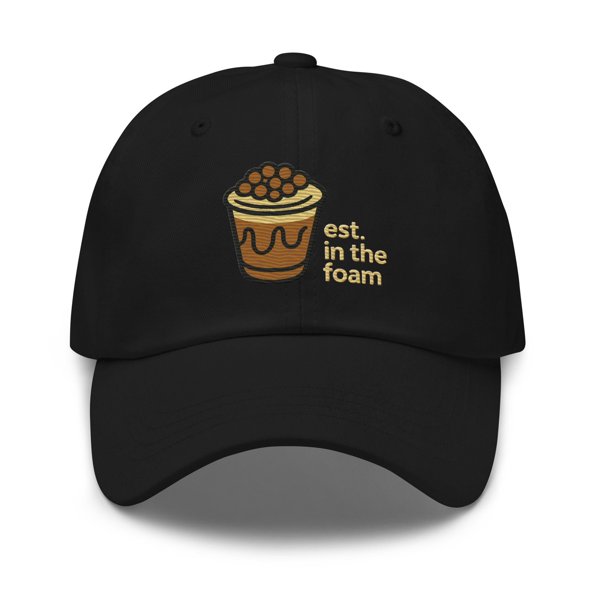 cold brew hat, disney cold brew, black caf, star wars snack embroidered cap, classic dad hat, galaxy’s edge drink