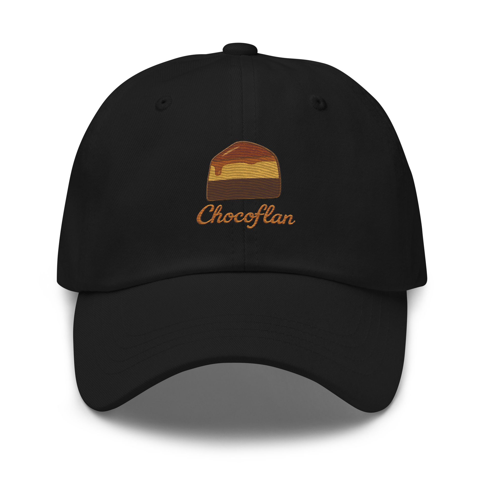 chocoflan hat, embroidered dad cap, foodie dessert hat, Mexican bakery cap, flan lover gift, cultural pride streetwear