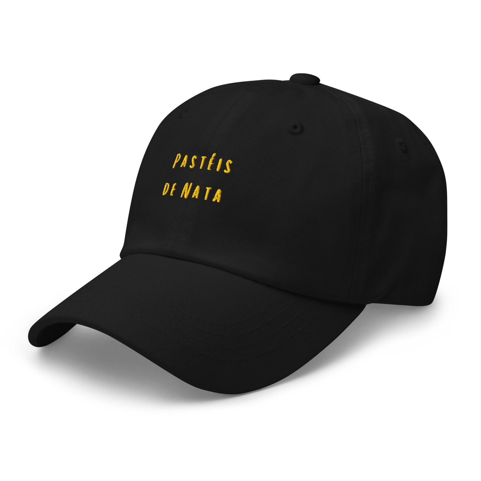 pastéis de nata dad hat, classic embroidered cap, portuguese dessert fashion, foodie streetwear style, cultural gift