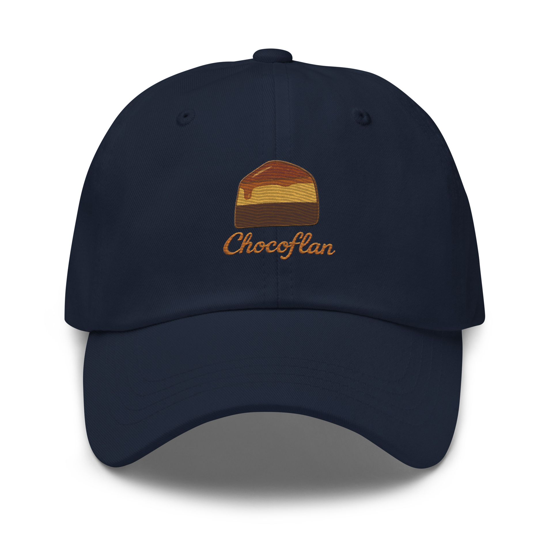 chocoflan hat, embroidered dad cap, foodie dessert hat, Mexican bakery cap, flan lover gift, cultural pride streetwear