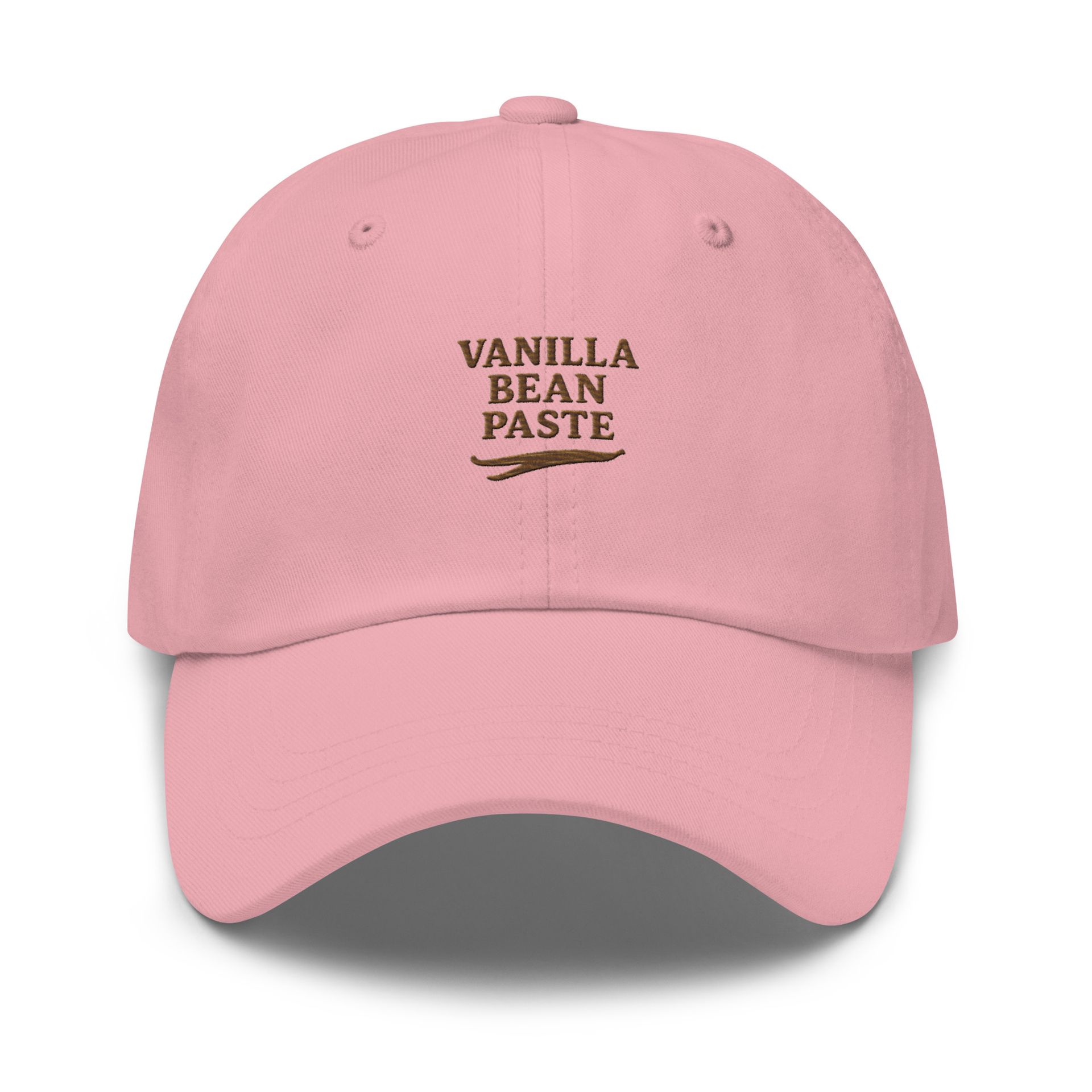 Vanilla Bean Paste embroidered dad hat, foodie baseball cap with baking humor text design, trendy unisex gift for bakers