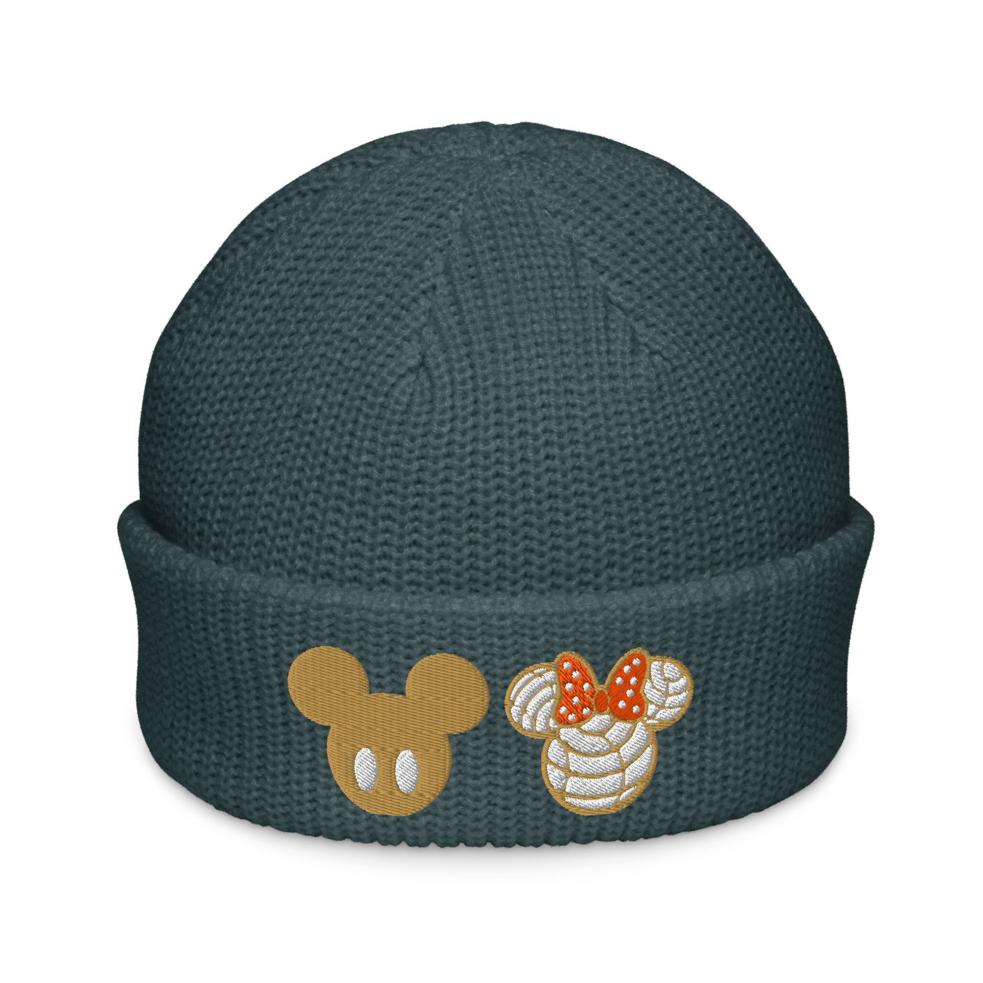 Mickey concha beanie – embroidered pan dulce winter hat for Disney foodie lovers, cultura meets cozy in sweet streetwear
