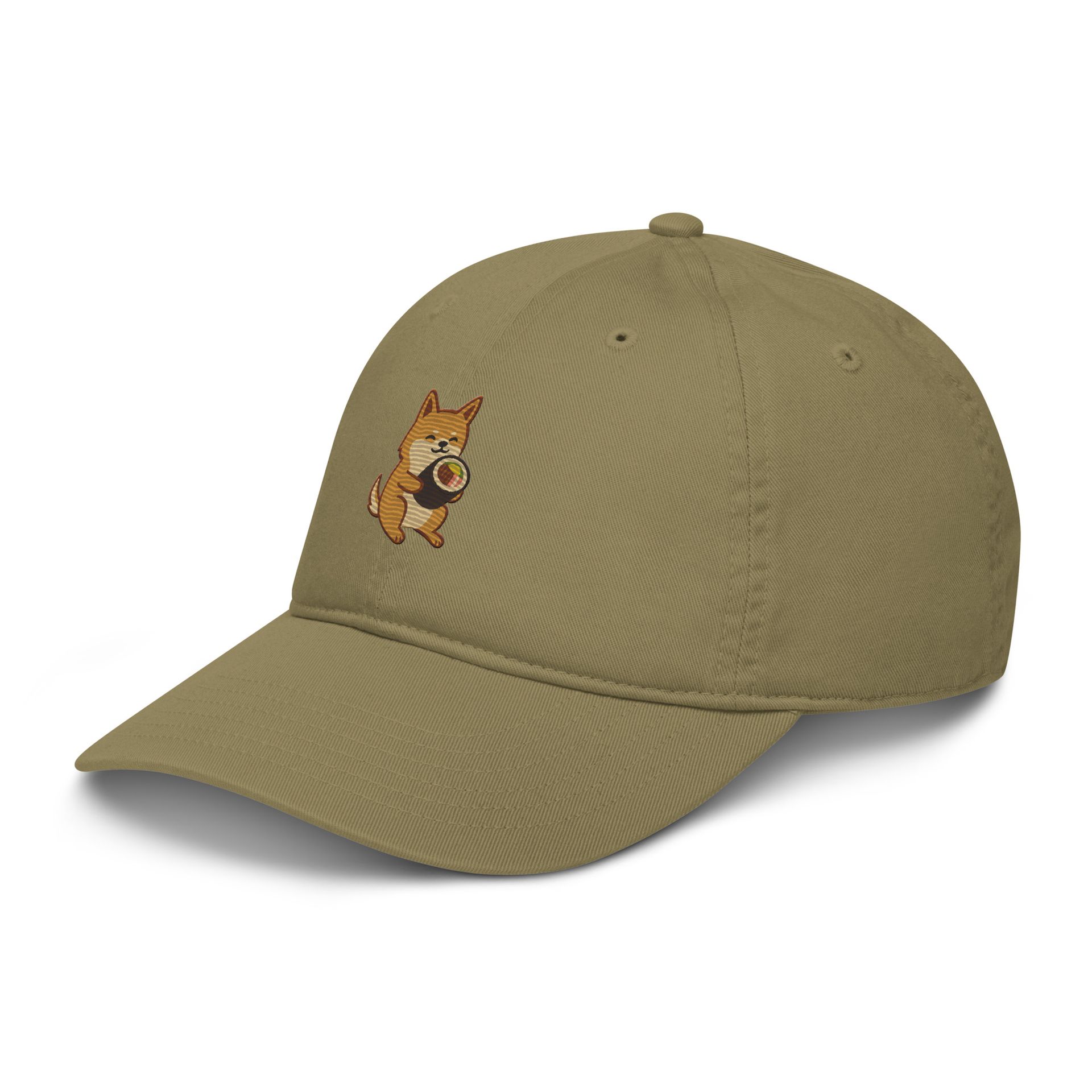 kimbap hat, Korean Jindo dog embroidered cap, foodie baseball hat, organic dad cap, cultural pride, heritage streetwear