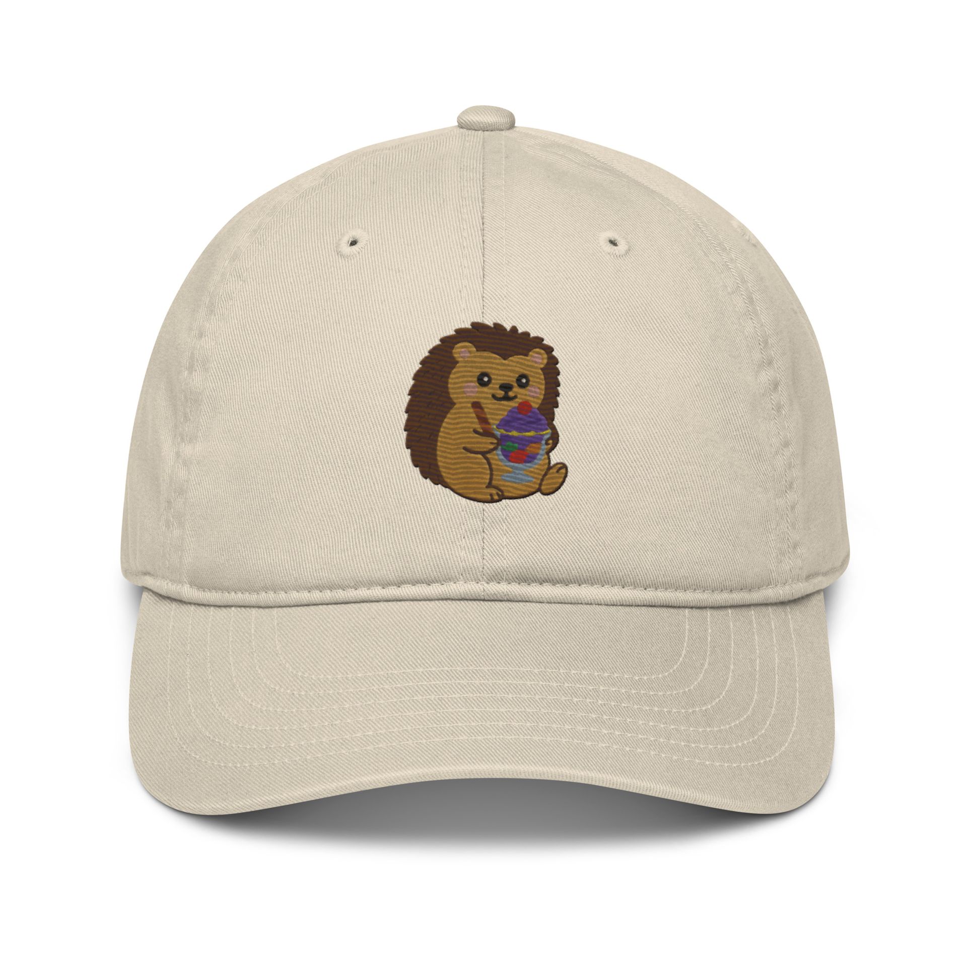 halo halo hedgehog hat, Filipino dessert cap, cute foodie embroidered hat, ube ice cream cap, organic dad cap streetwear