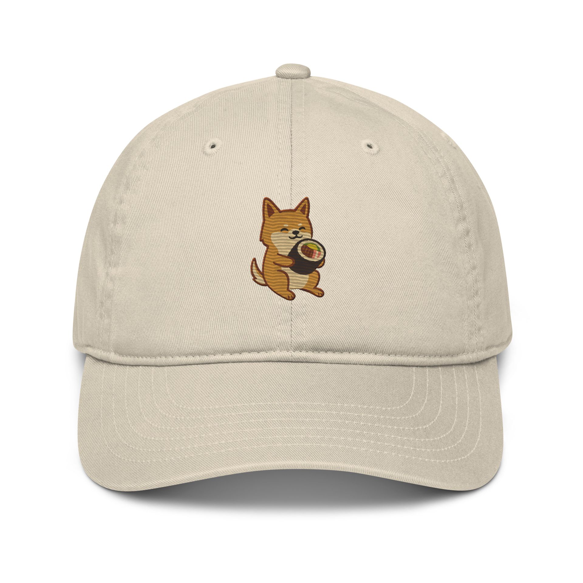 kimbap hat, Korean Jindo dog embroidered cap, foodie baseball hat, organic dad cap, cultural pride, heritage streetwear