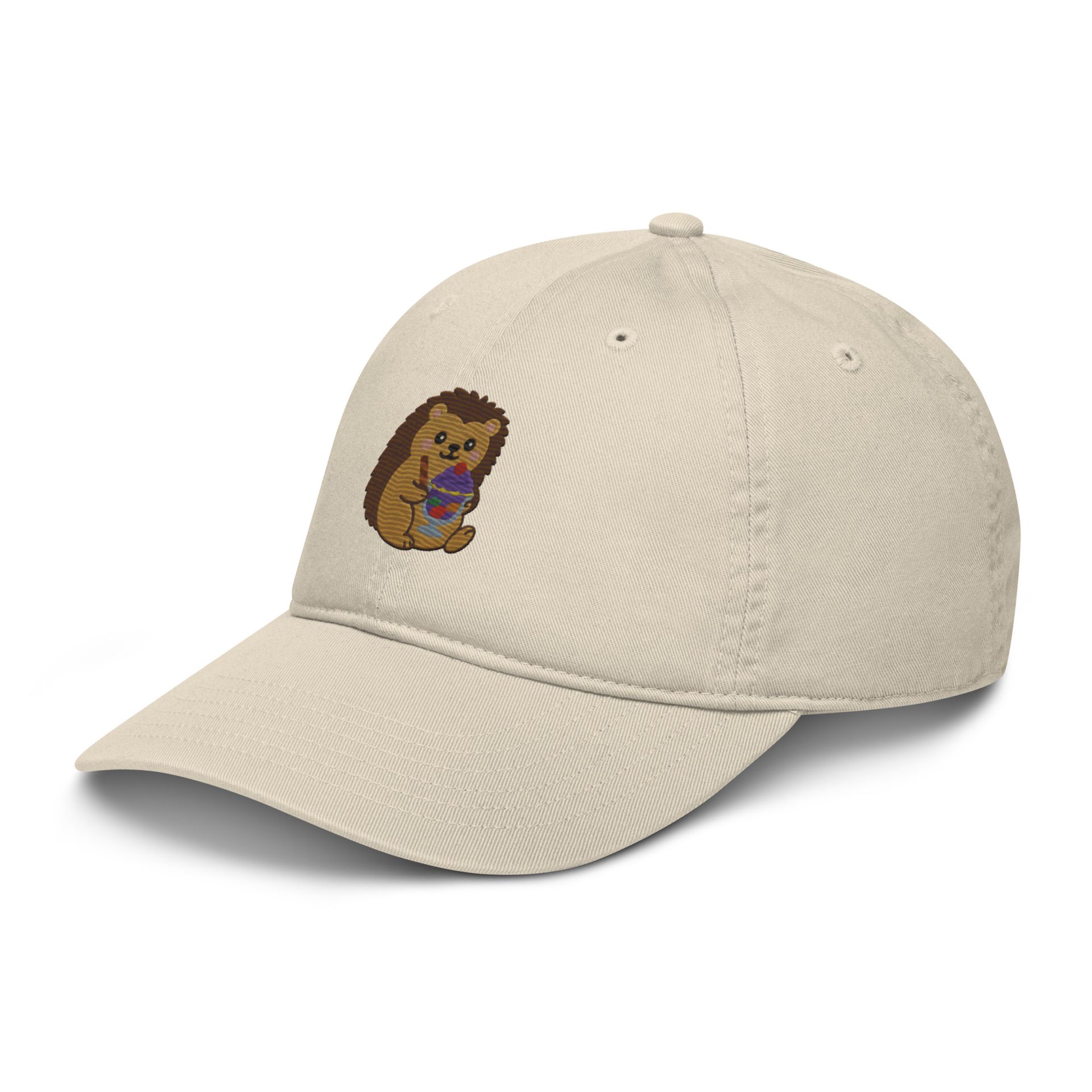 halo halo hedgehog hat, Filipino dessert cap, cute foodie embroidered hat, ube ice cream cap, organic dad cap streetwear